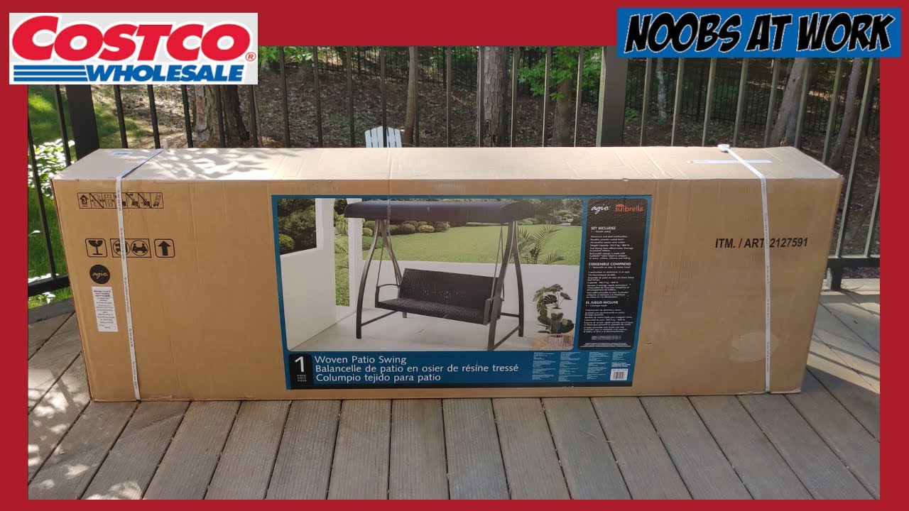 Costco Agio Cameron Woven Patio Swing with Fabric Canopy - Unboxing & Assembling Item Number 2127591
