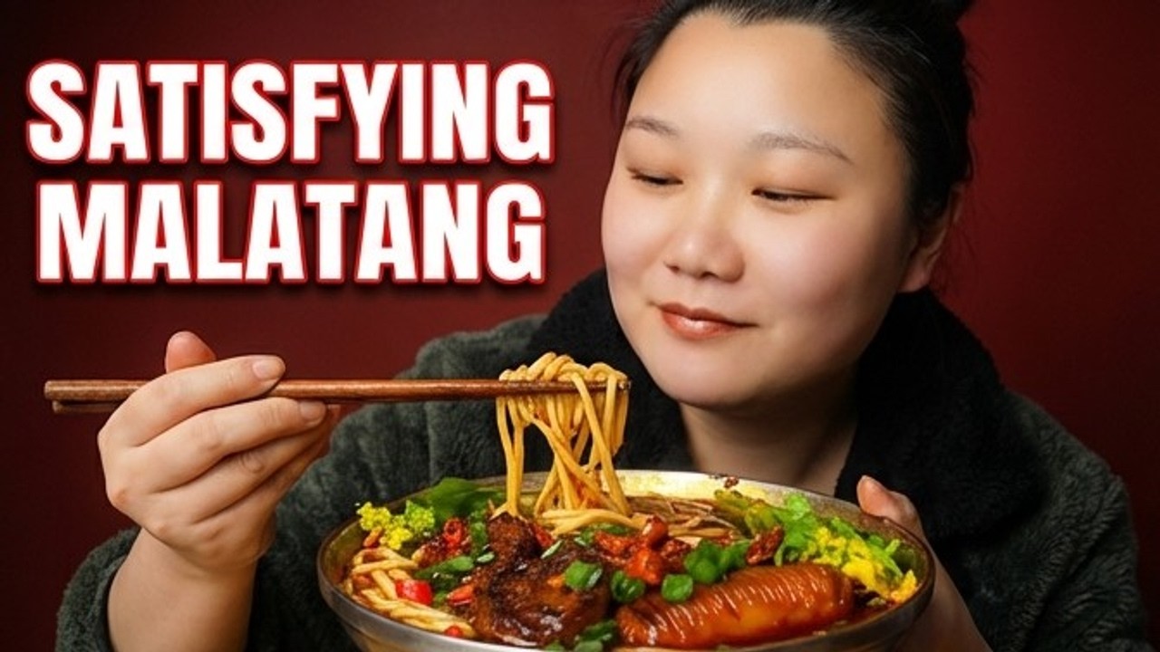 Rural Food Satisfying Eating Spicy Malatang Noodles Soup 🌶️ ASMR Mukbang Eating Show