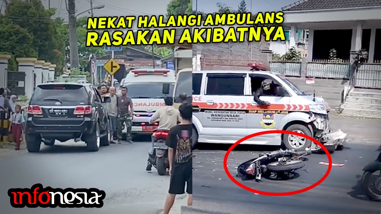 LANGSUNG KAPOK! Aksi Pengendara HALANGI AMBULANS Kena Batunya