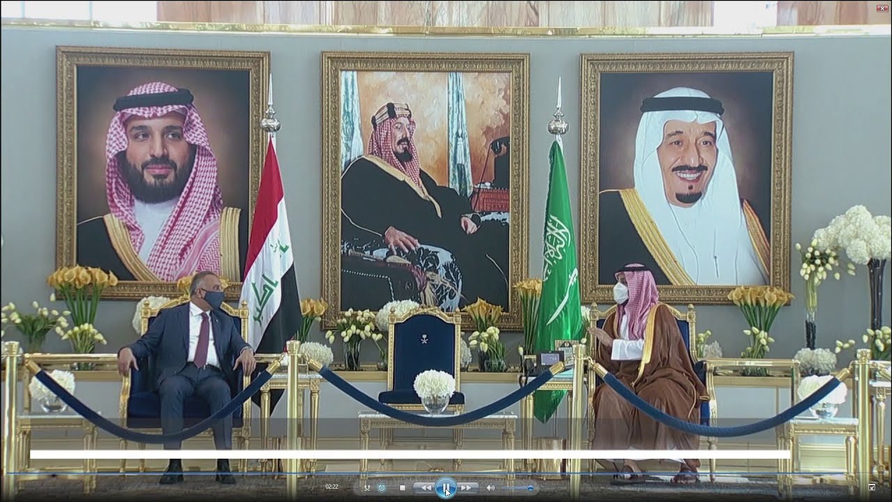 شاهد وصول مصطفى الكاظمي إلى الرياض ولقائه محمد بن سلمان