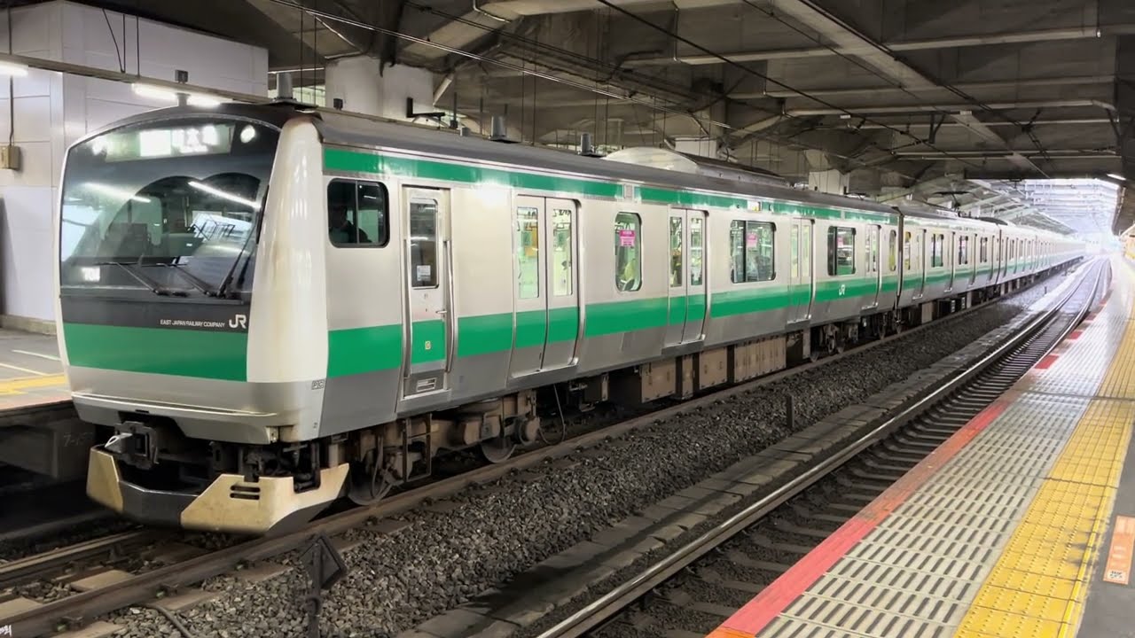 E233系7000番台106編成がりんかい線直通各駅停車新木場行きとして赤羽駅7番線を発車するシーン (704F) 2026.2.11.8:31