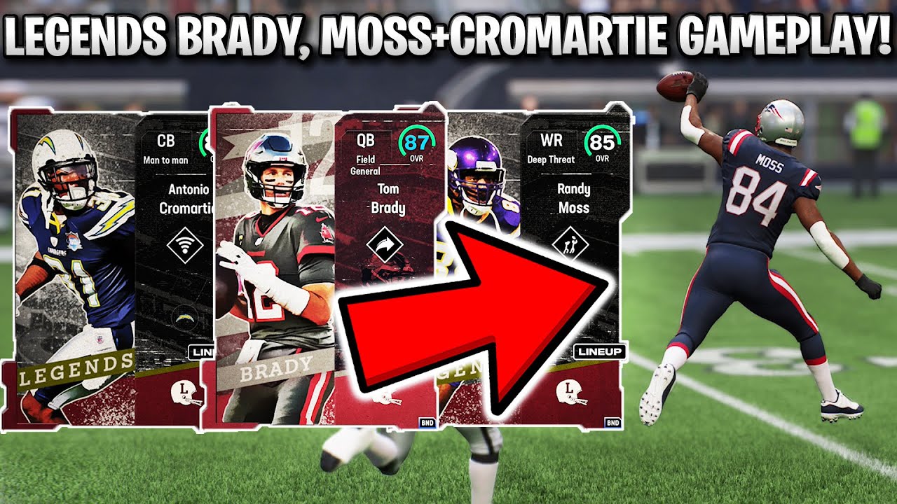 INSANE 1 HANDED SNAG! LEGENDS LTD BRADY, RANDY MOSS, AND CROMARTIE GAMEPLAY!