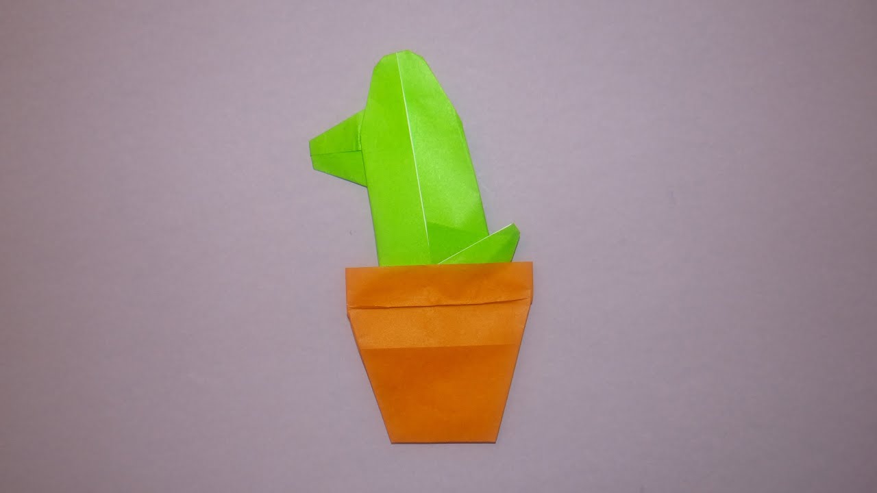 How To Make An Origami Cactus In A Pot