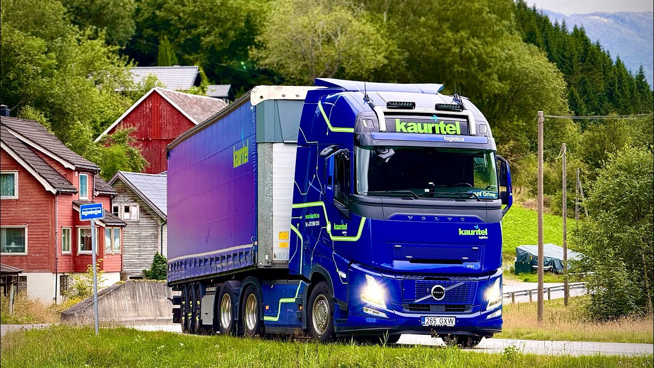 POV truck Driving Volvo Aero FH540 - Norway, Stranda Rv.60 Serpentine 10% (part1/2)