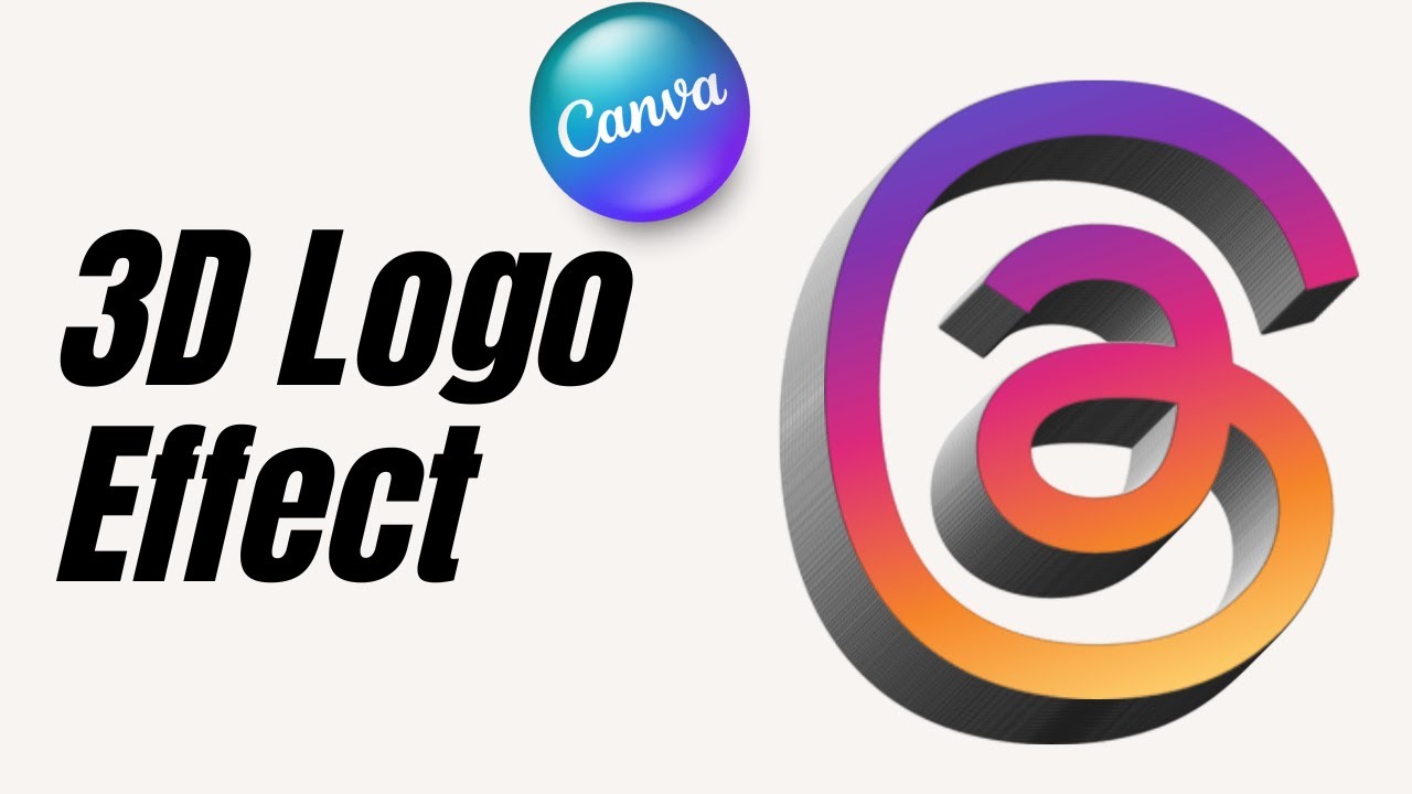 3D logo effect for Threads logo in Canva Tutorial