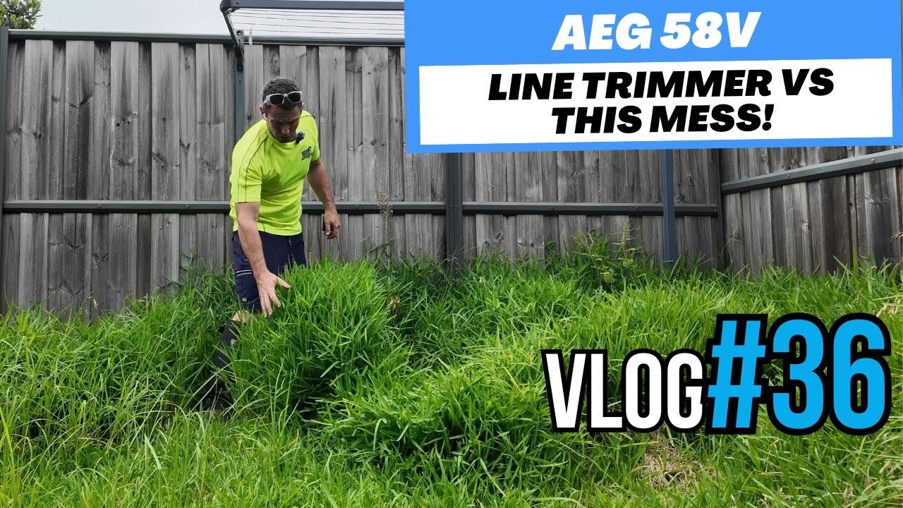 AEG 58v Battery Line Trimmer VS Messy Yard. VLOG #36