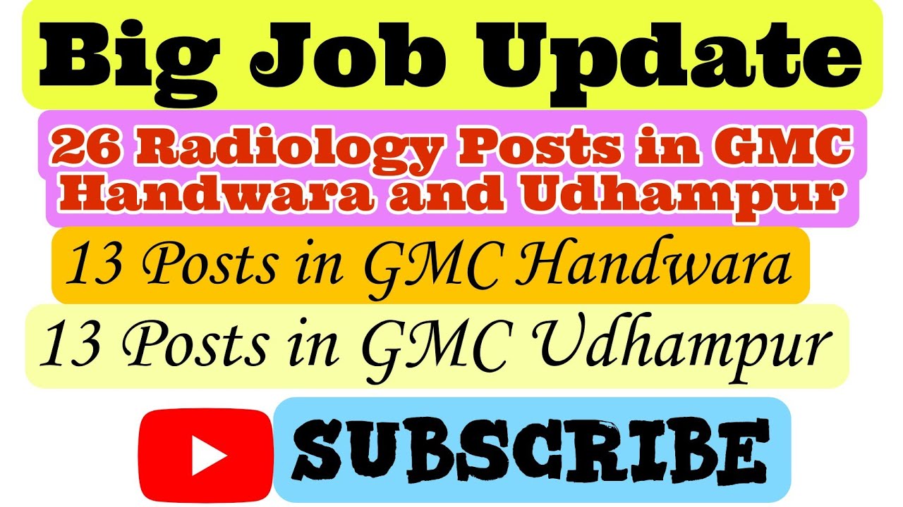 BIG UPDATE | 1612 Posts of HME in Two New Medical Colleges | GMC Handwara and Udhampur|