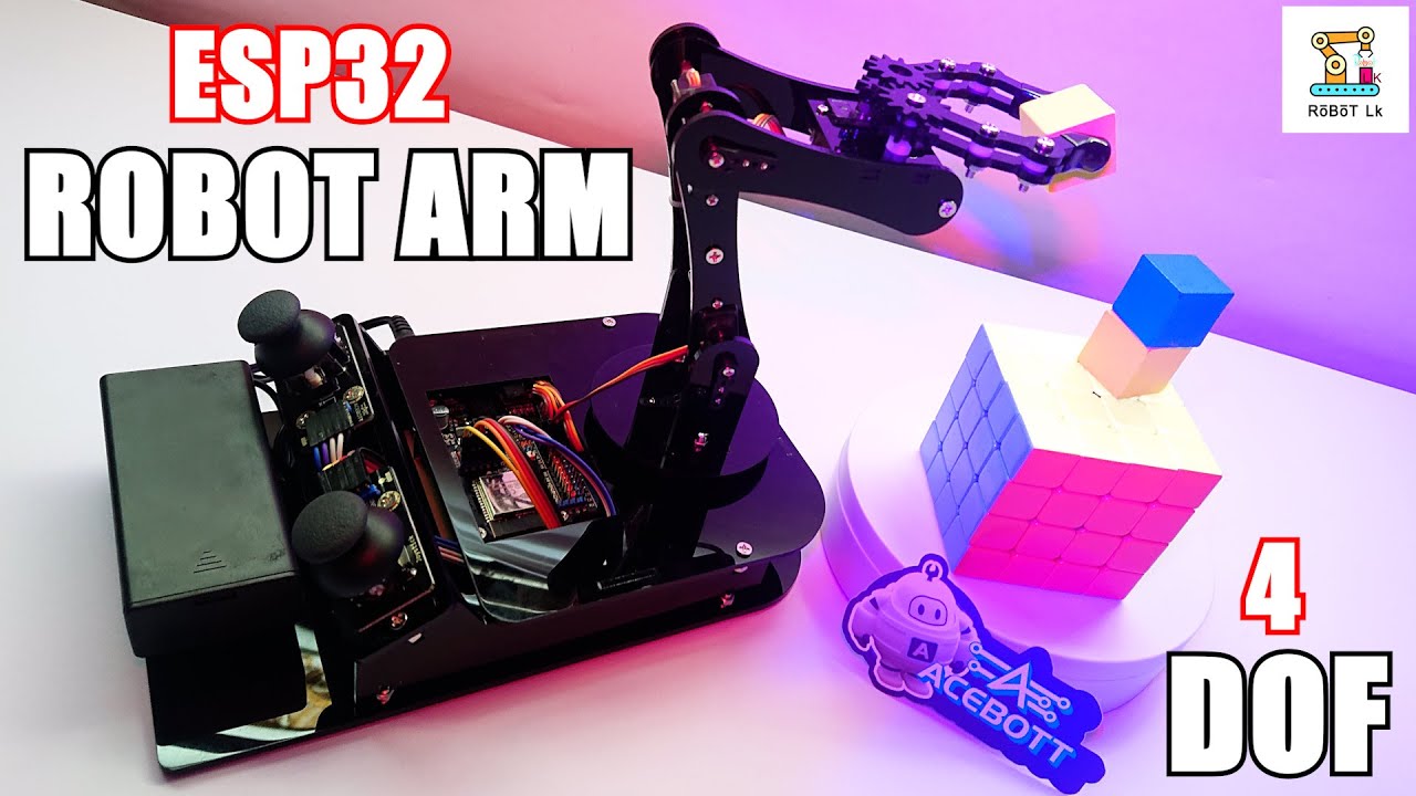 Комплект программируемого робота-манипулятора ESP32 для Arduino | Функция памяти | Управление джойстиком | Управление через веб-сайт/приложение