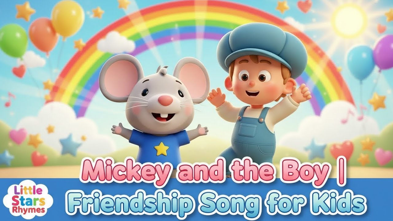 Mickey and the Boy | Friendship Song for Kids | @LittleStarRhymes375 & Boy Kids Nursery Rhymes