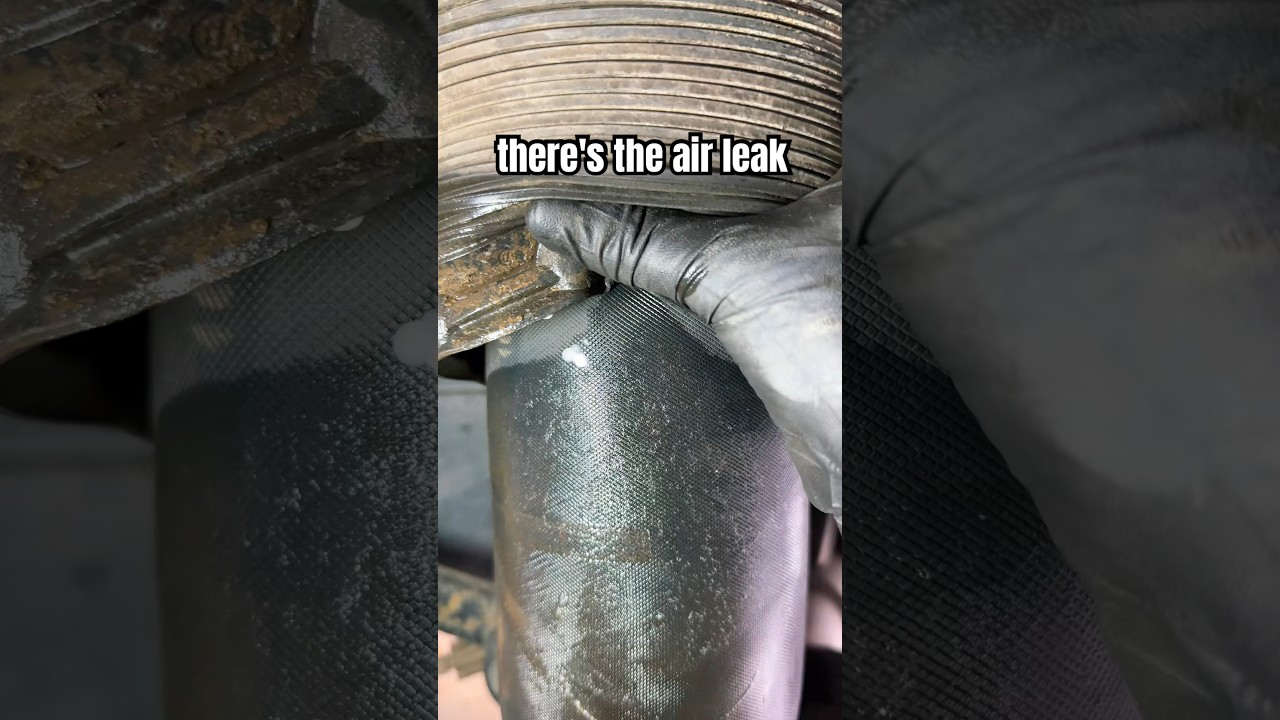 How to find a leak in your air suspension! Did you know this? #carrepair #mechanic #shorts