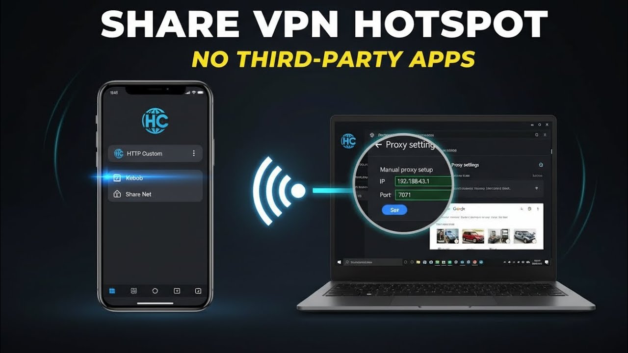 Как поделиться пользовательским HTTP VPN через мобильную точку доступа | Без сторонних приложений