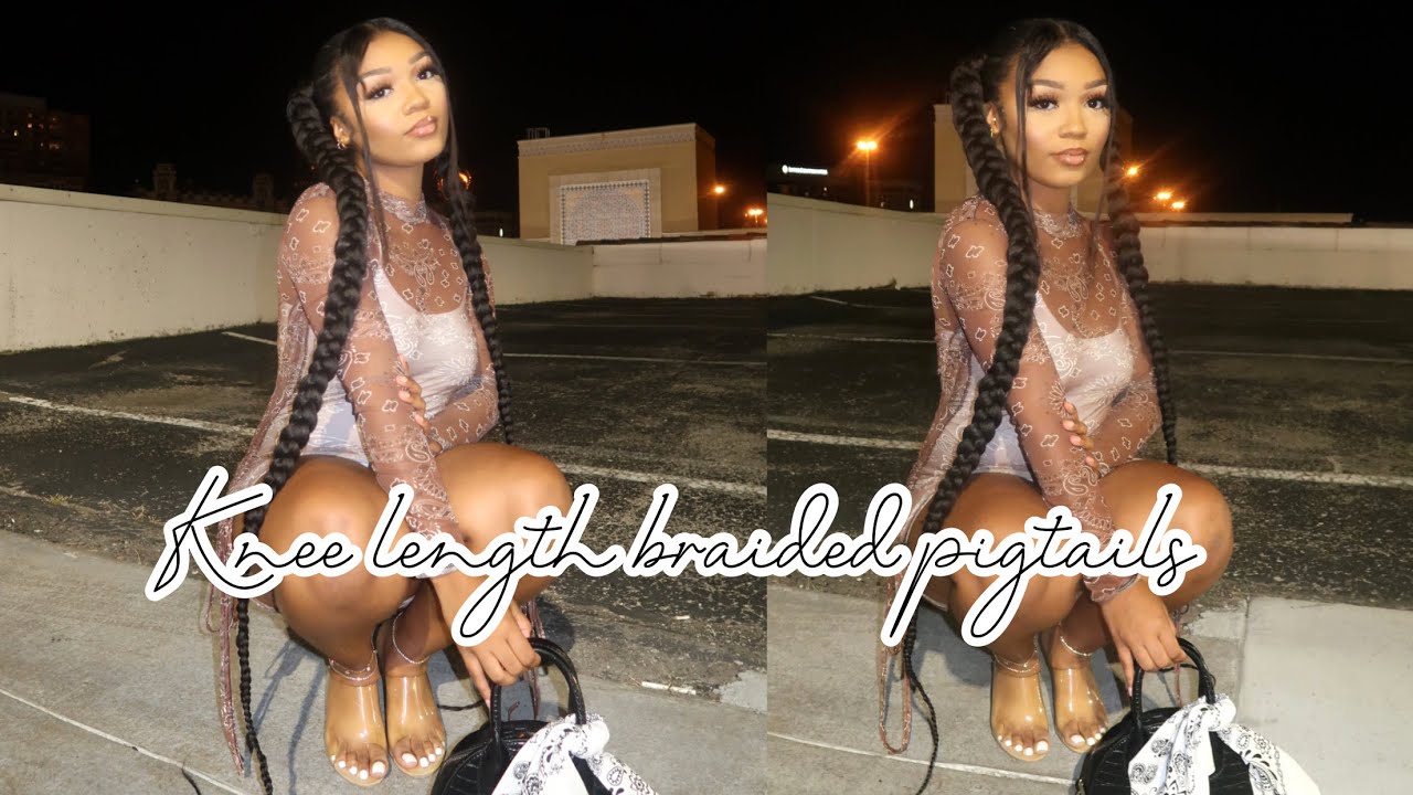5.99 Hairstyle | Knee length Braided Pigtails| super easy