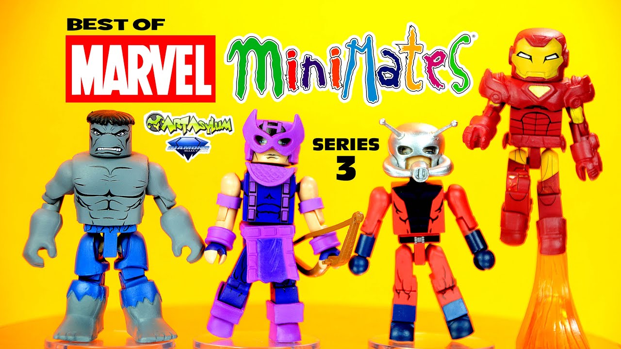 The Best of Marvel Minimates Series 3 Hulk Hawkeye Ant-Man & Iron Man Set 2 Diamond Select
