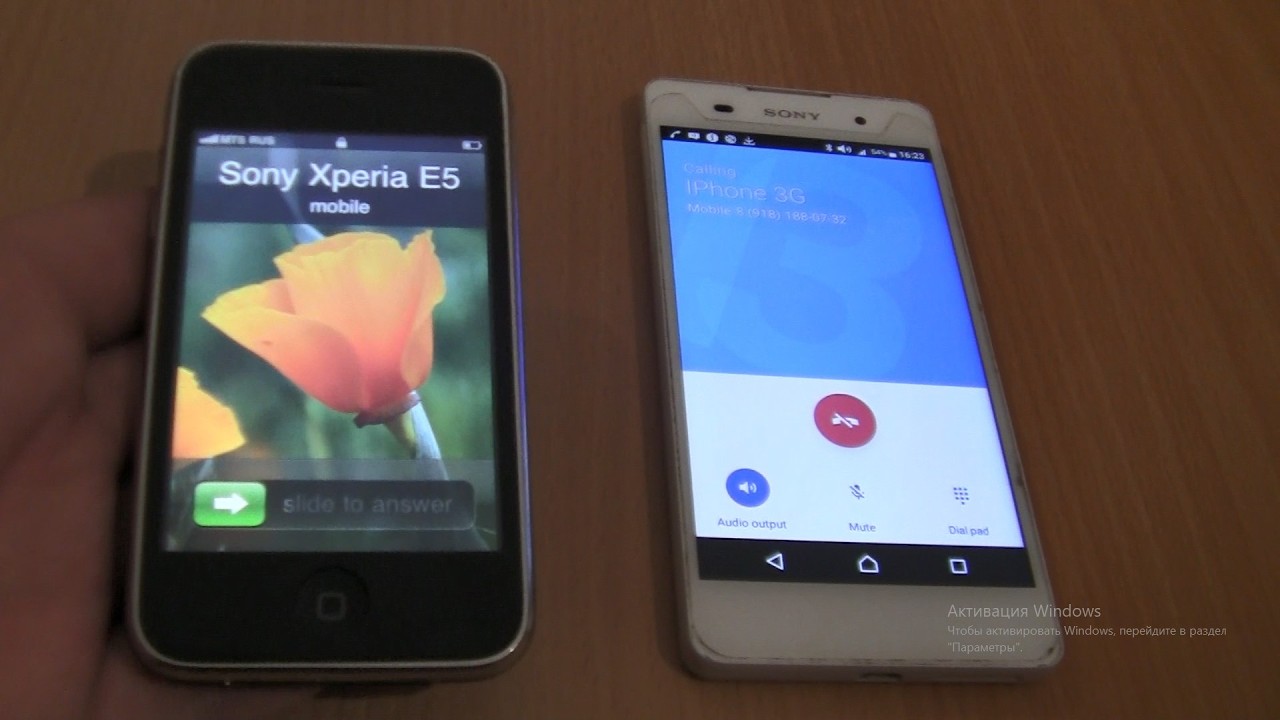 Incoming call & Outgoing call at the Same Time Iphone 3G+Sony Xperia E5 White