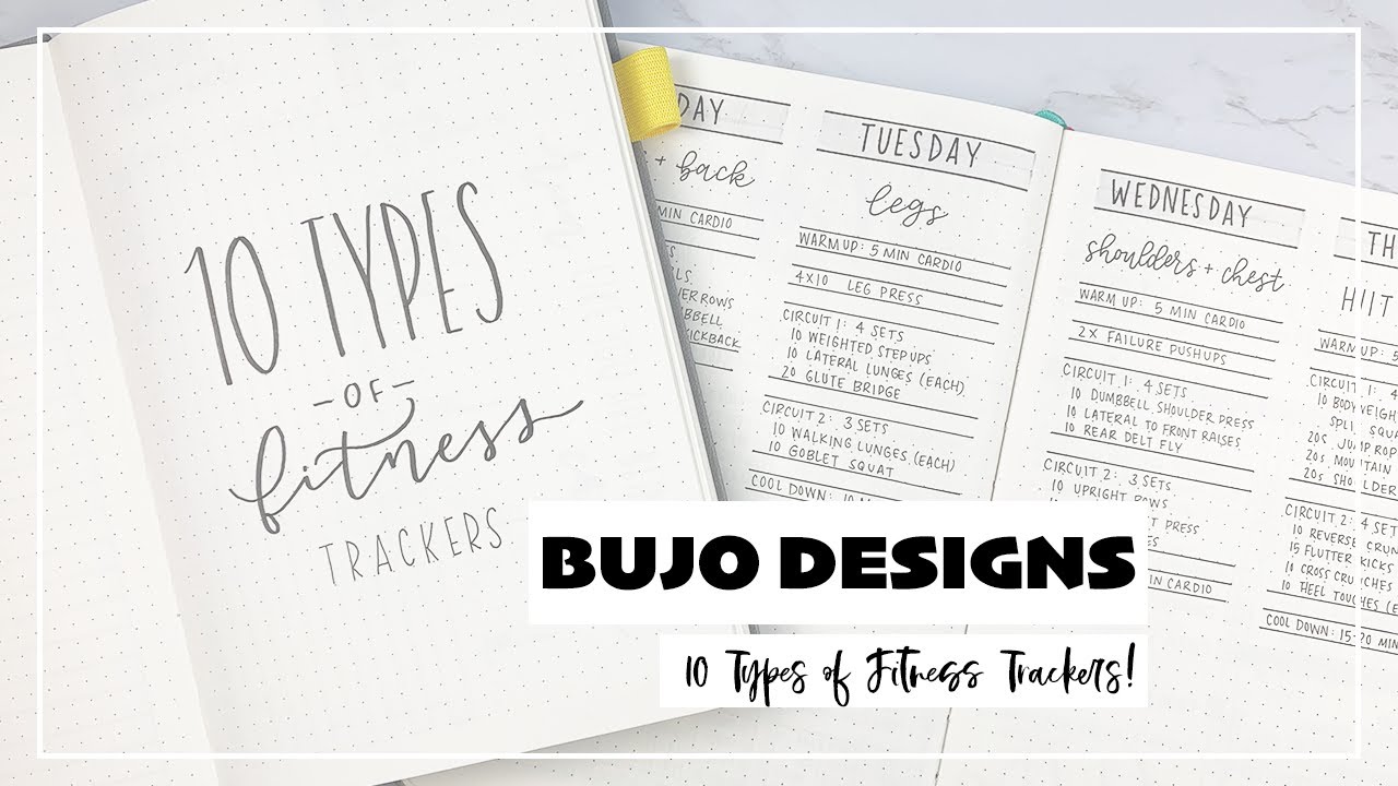 10 типов фитнес-трекеров для ведения Bullet Journal
