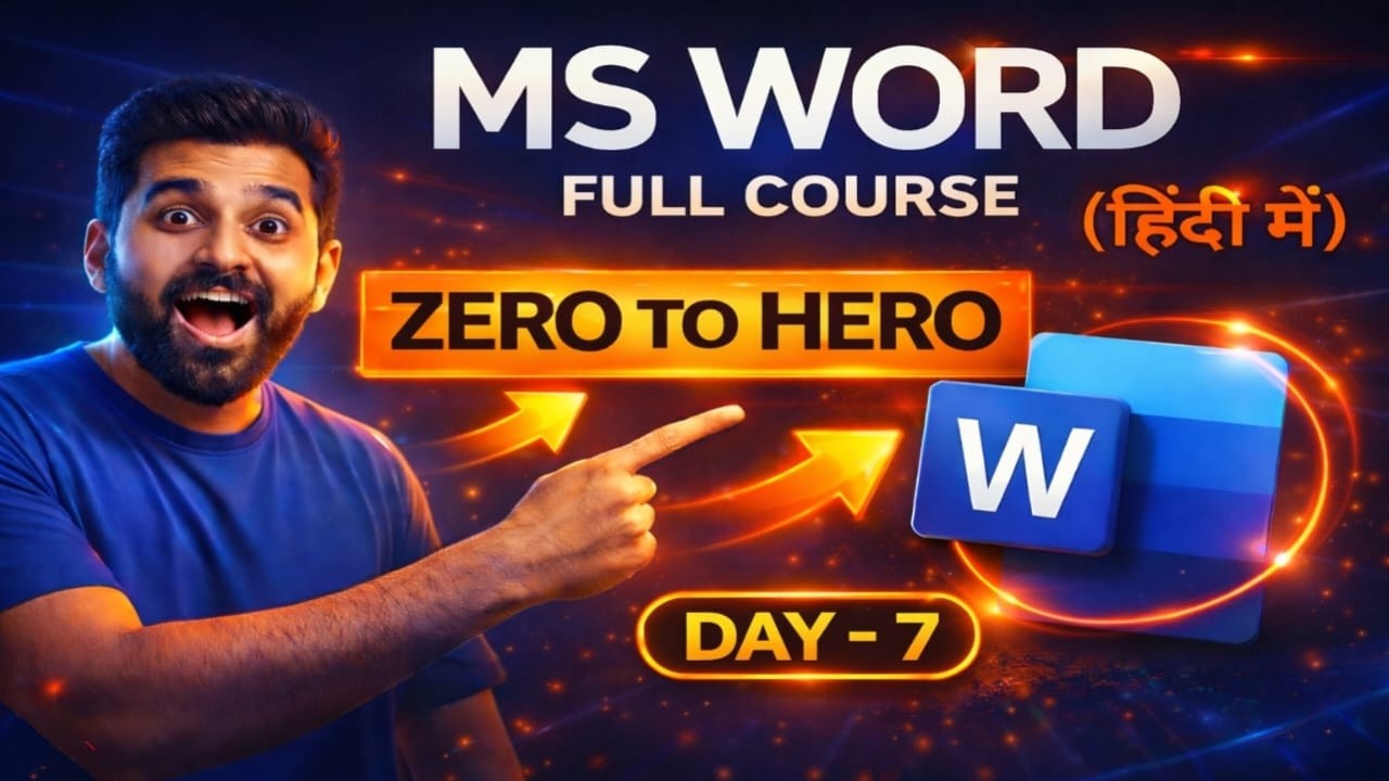 MS Word Practice Class (Hindi) | Basic Document Creation Step-by-Step | MS Word Course Day 7