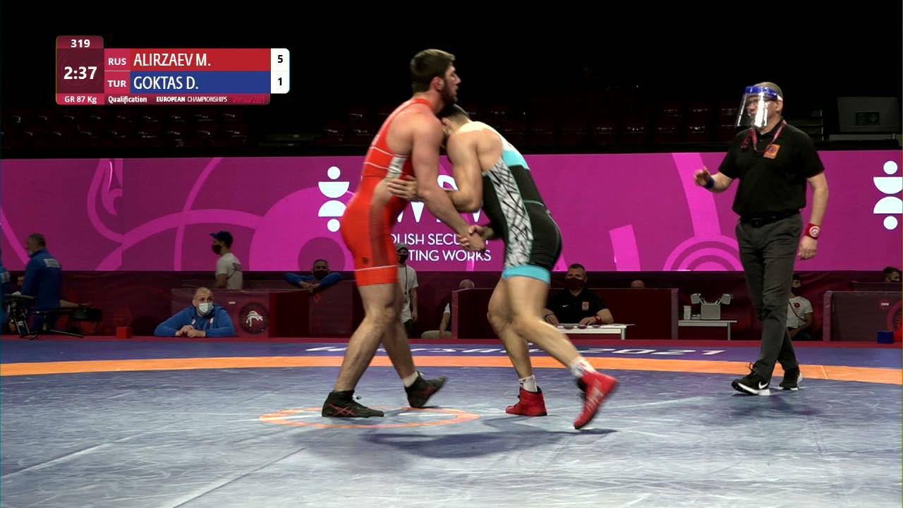 Qual. GR - 87 kg: M. ALIRZAEV (RUS) v. D. GOKTAS (TUR)