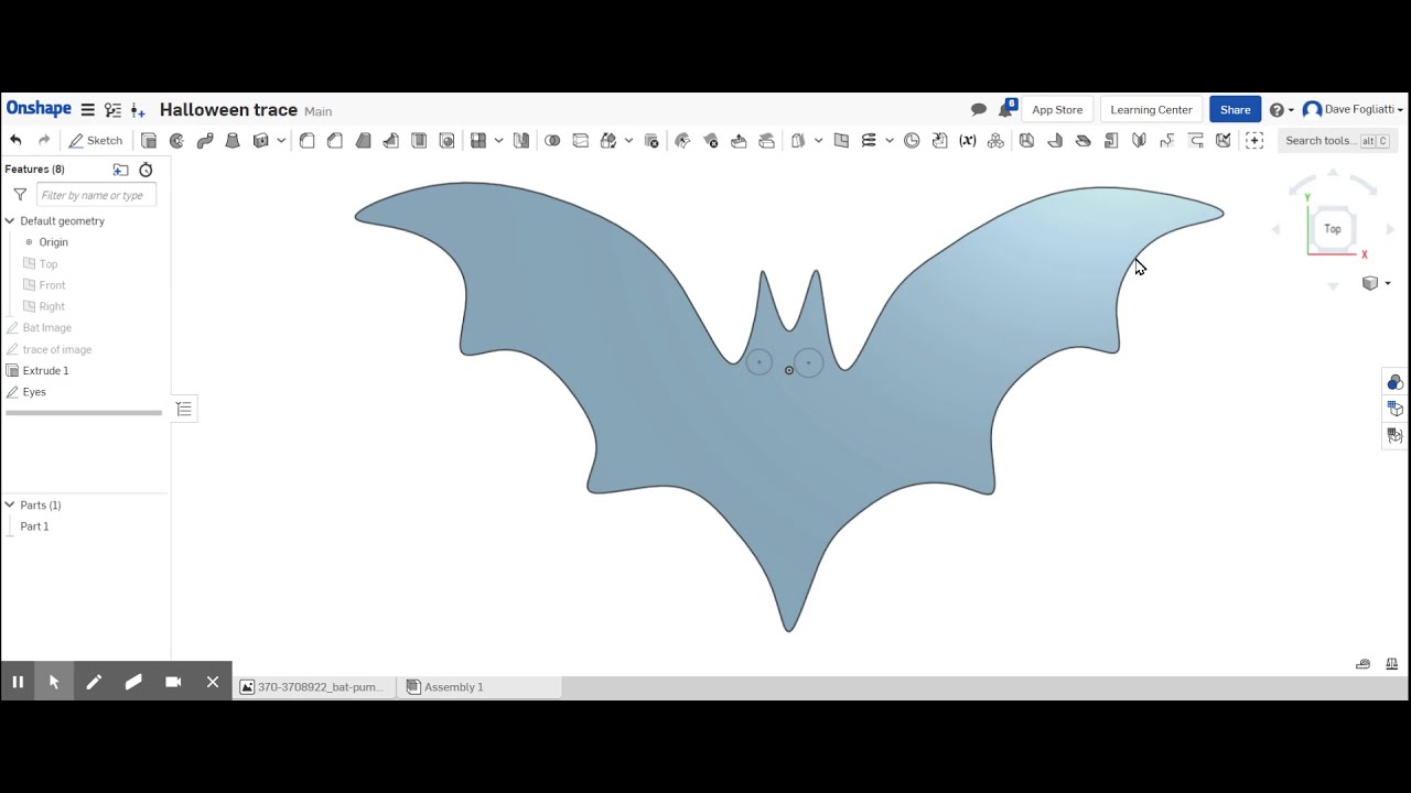 Onshape - Trace an Image using Spline and Extrude