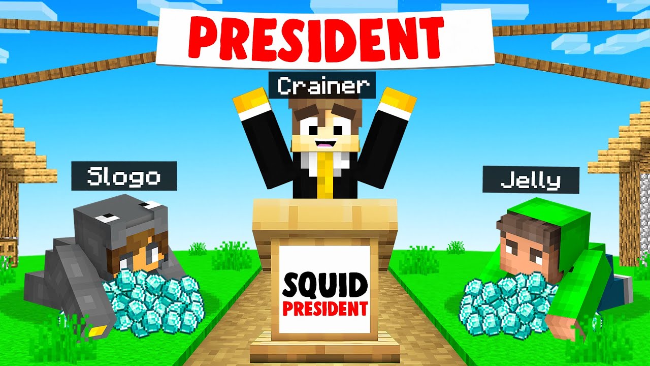 I BECAME THE PRESIDENT In SQUID ISLAND! (Minecraft)