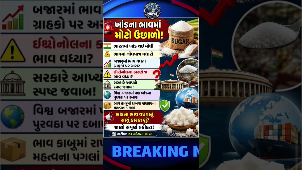ખાંડના ભાવમાં મોટો ભડકો! 🚨 કેમ અચાનક વધી ગયા ખાંડના ભાવ? | Sugar Price Hike Big News | #motivation