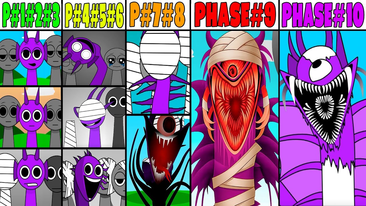 Incredibox Sprunki Mix: Фаза 1 VS Фаза 2 VS Фаза 3-5 VS Фаза 7-9 VS Фаза 10 НОВЫЙ GGTP, НО ЖИВОЙ