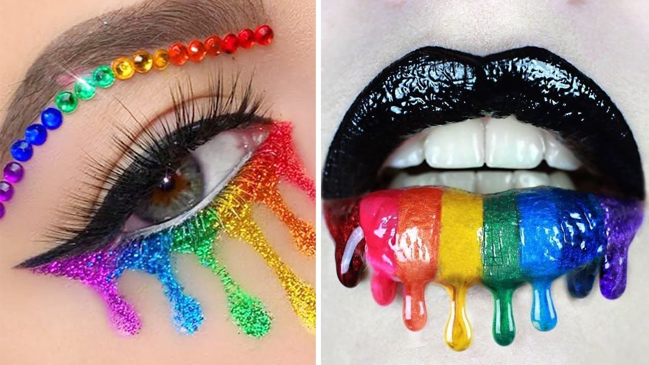 🎨 Rainbow Drip Makeup Art 2025 💋 | Viral Eye & Lip Looks by Creative Makeup Artists