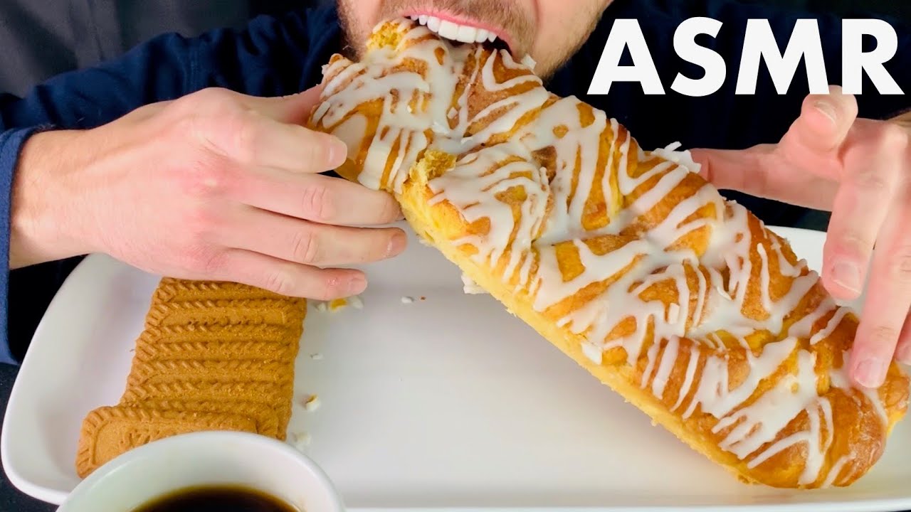 ASMR EATING COFFEE CAKE & BISCOTTI COOKIES DUNKED IN COFFEE (No Talking) MUKBANG CHEWING NOISES