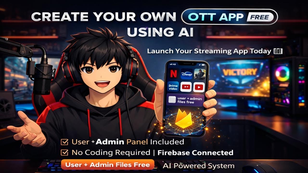🎥 👉CREATE YOUR OWN OTT APP FREE USING AI 🚀💥