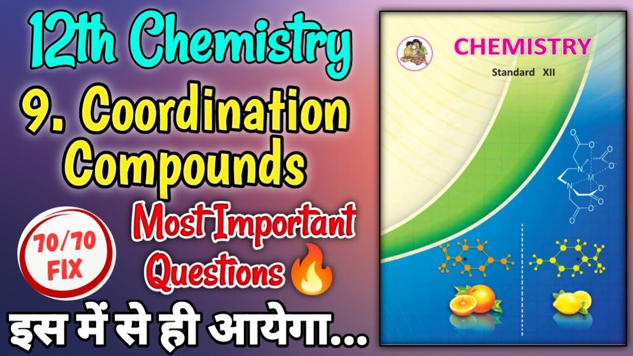 12th HSC Chemistry Chapter 9 Coordination Compounds Most Important And Expected Questions of 25-2026