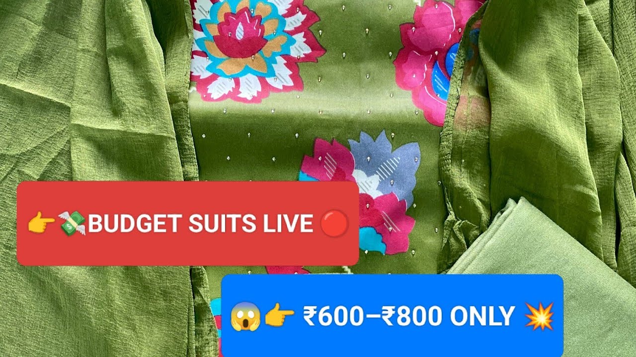 🔴LIVE| ₹600–₹800 Suits 😍 Casual,Party, Office Wear#TejalFabcollection#suit #Designer Suit#wholesale 