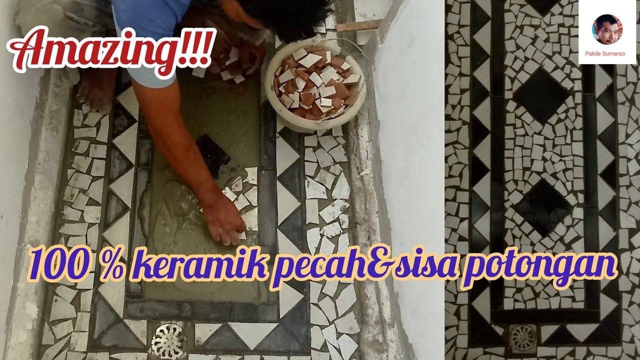 broken tile floor design and scraps