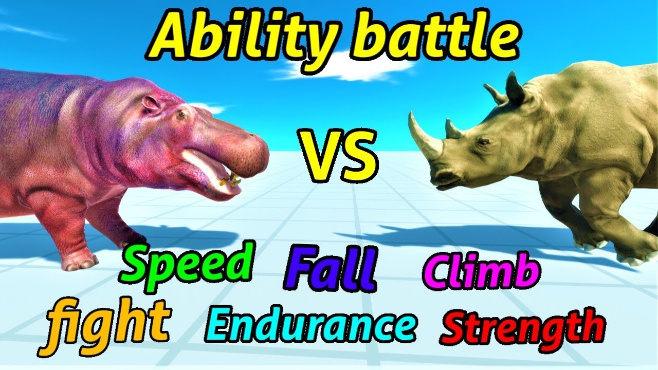 Battle ability Rhinoceros vs Hippopotamus ARBS animal revolt battle simulator