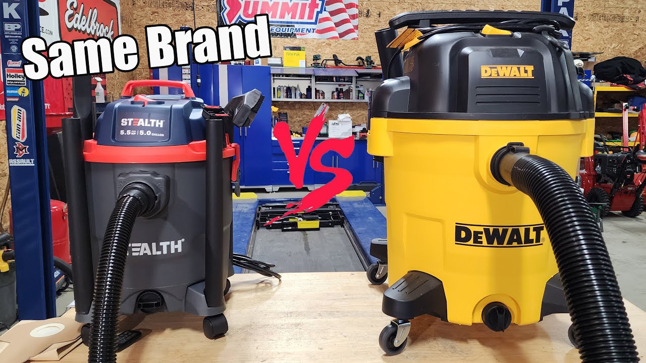 Пылесос Stealth 5.5 л.с. за 90 долларов против пылесоса DEWALT Stealth Sonic 5.5 л.с. за 140 долл...
