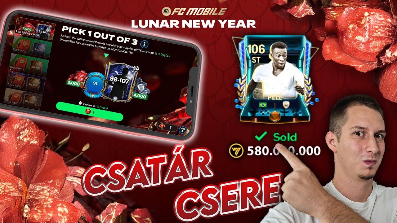 EA FC Mobile | Pelé Eladva! Új 109-es csatár a helyére! TOTY és LUNAR Bontások!