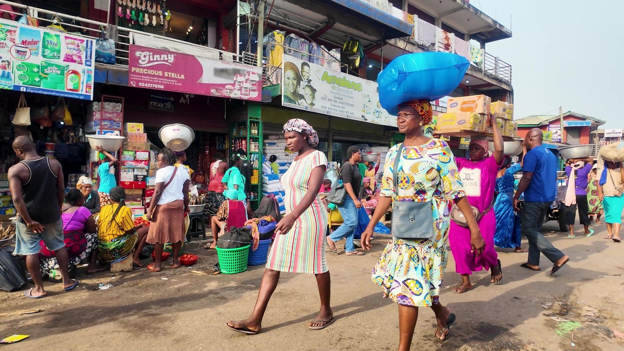 OPEN AFRICA MARKET WALK GHANA ACCRA CITY 24/FEB/2026