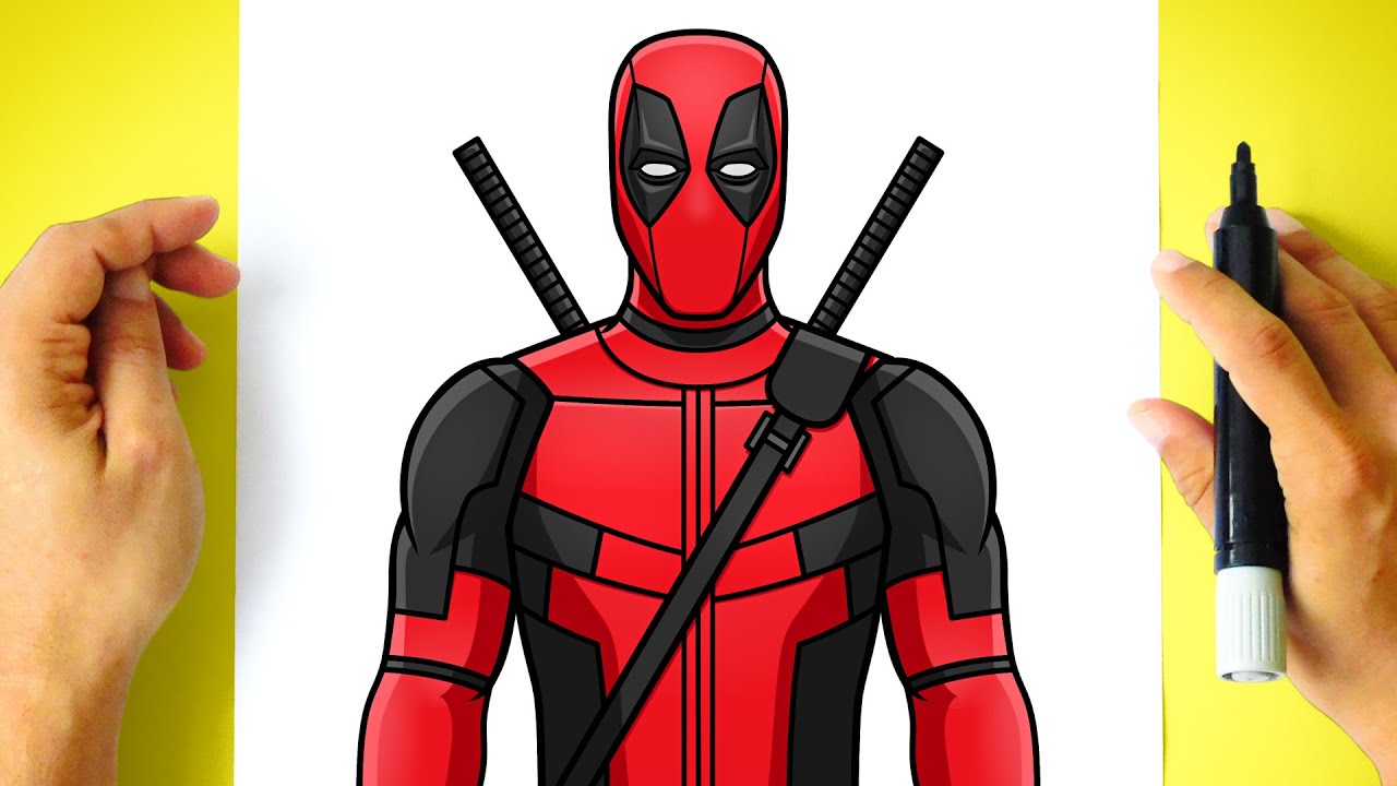 Como DESENHAR o DEADPOOL - Cómo DIBUJAR a DEADPOOL - Drawing Tutorial