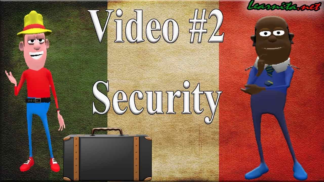 Italian conversation at the airport -  Lesson #2- Security