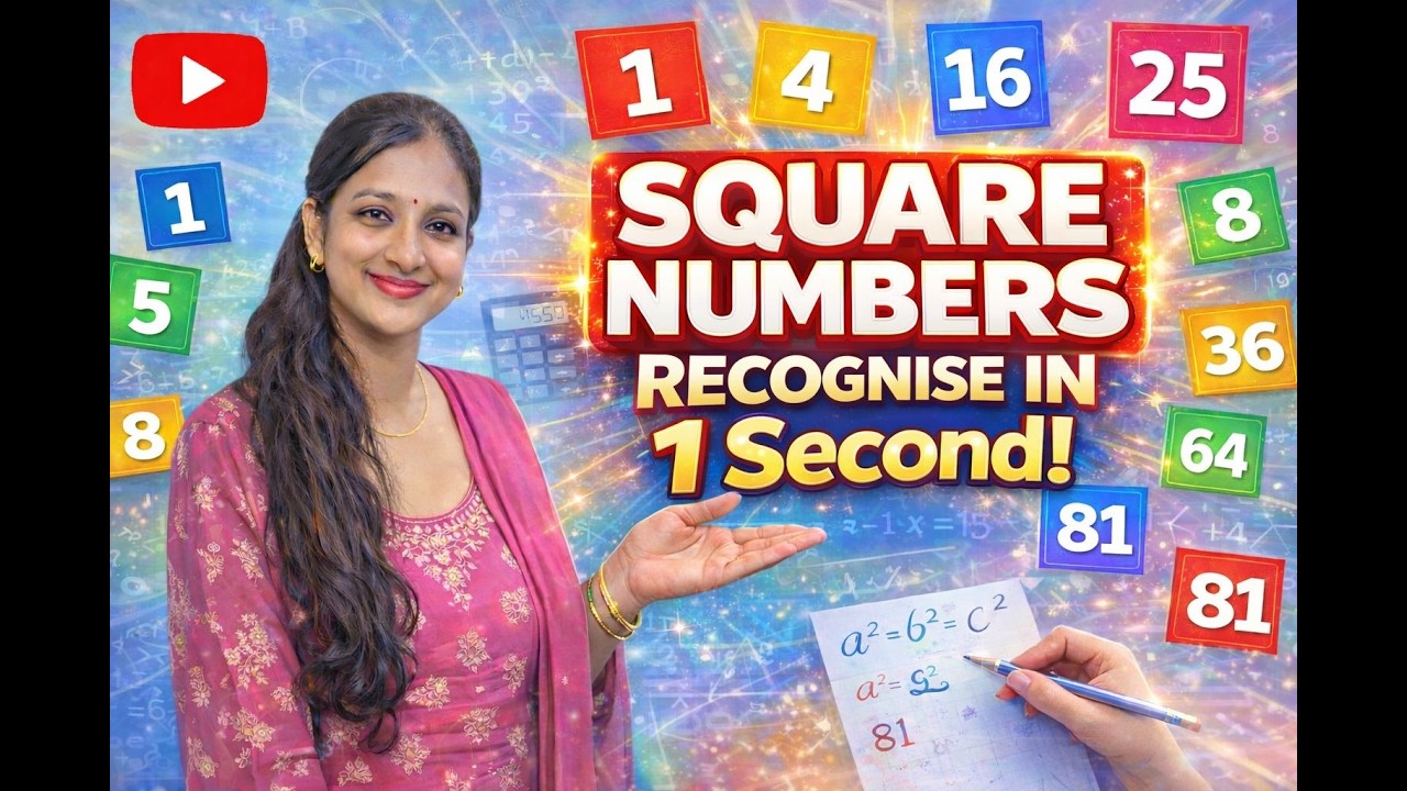 Recognise Square Numbers in 1 Second | Amazing Maths Trick 🤯