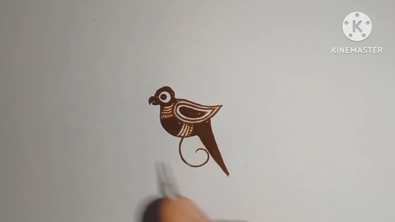 How to draw easy and beautiful henna parrot|||mehndiartisticaneha