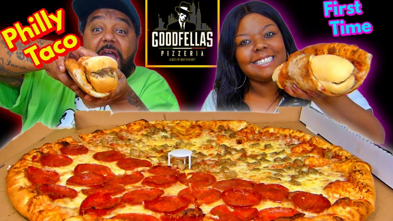 Trying A Philly Taco & GoodFellas 22 Inch Pizza for the first time.