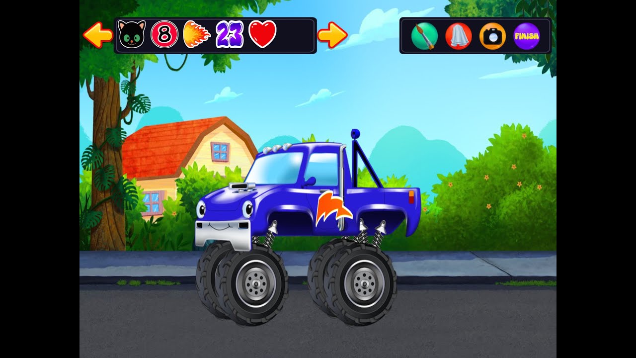 Candy Car Wash Blue Monster Truck
