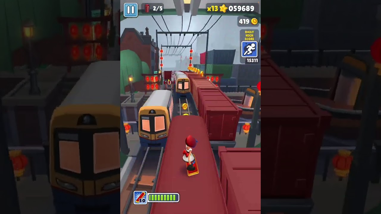 Playing subway surfers