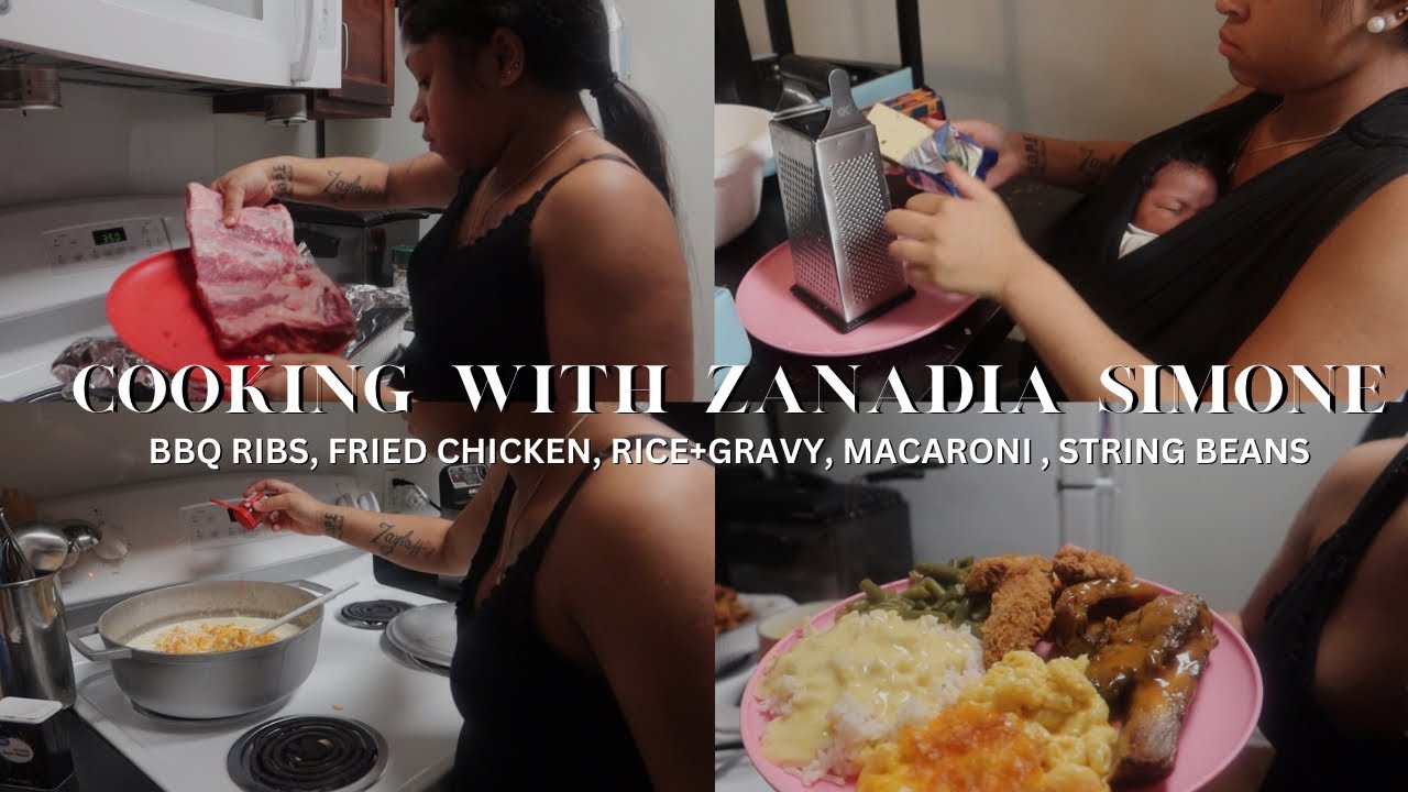COOKING WITH ZANADIA SIMONE| bbq ribs , fried chicken, rice +gravy, +more