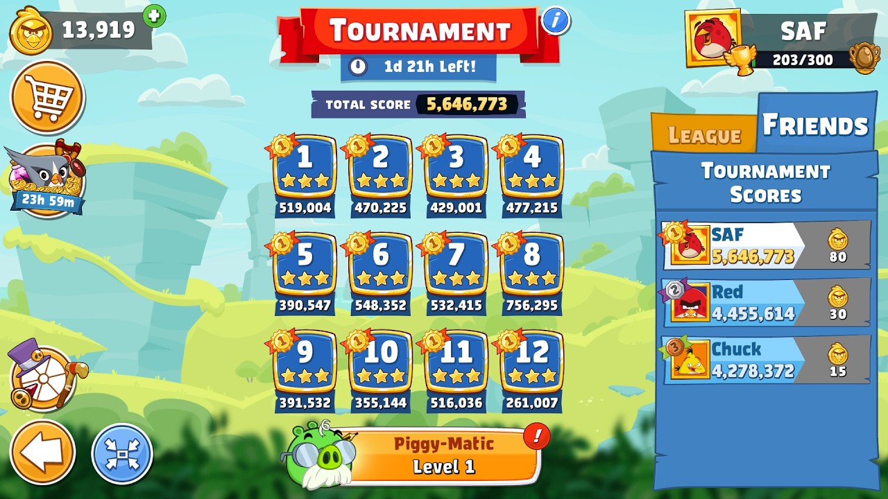 Angry Birds Friends. Tournament (08.08.2026). All levels 3 stars. Passage from Sergey Fetisov