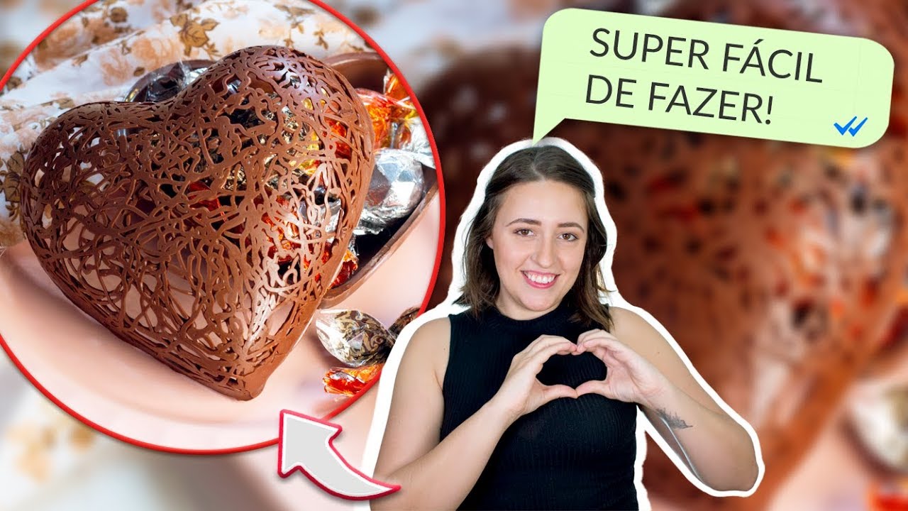 CORAÇÃO RENDADO DE CHOCOLATE - FAÇA E VENDA NO DIA DAS MÃES | Tábata Romero