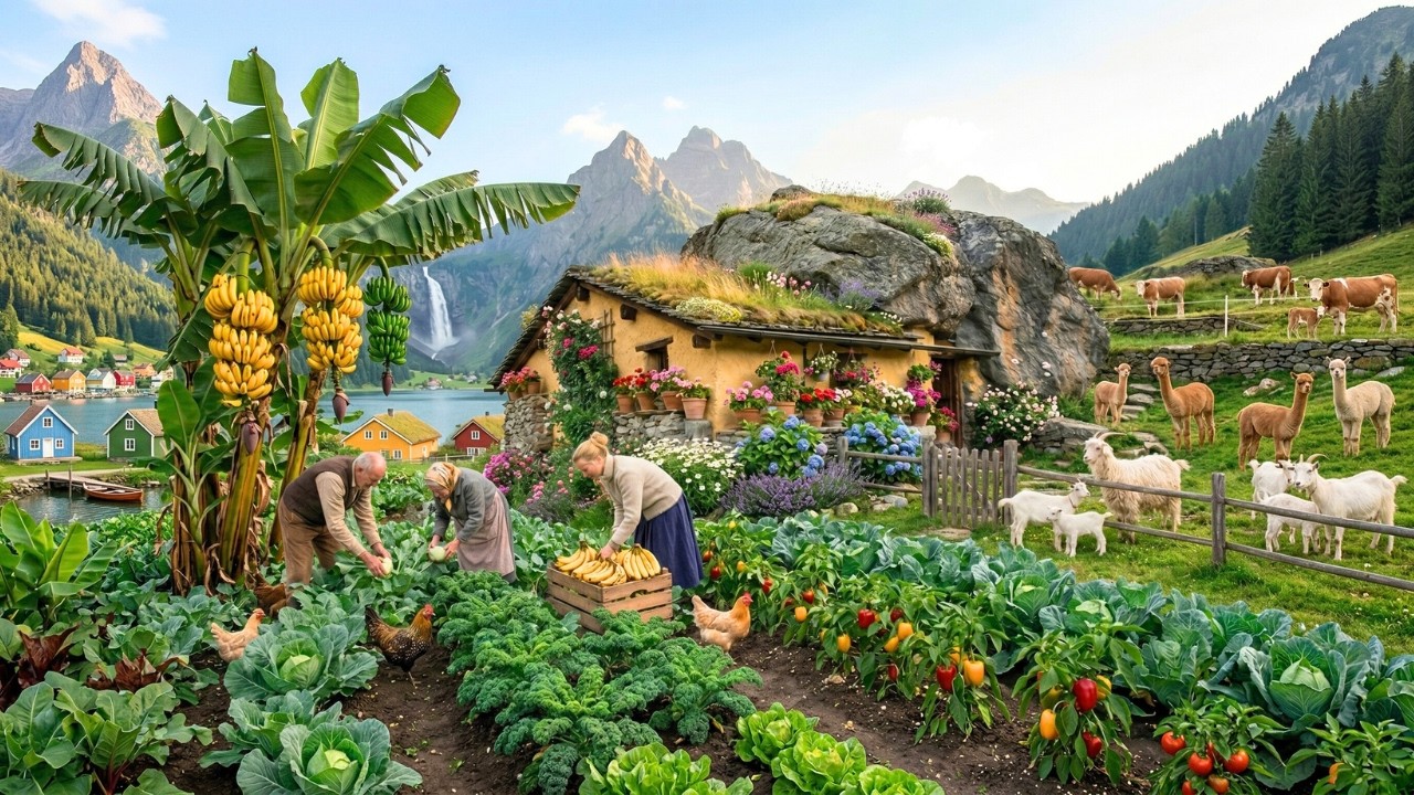 Peaceful Countryside Garden Life - Garden Harvest Fruits, Vegetables and Simple Farm Living