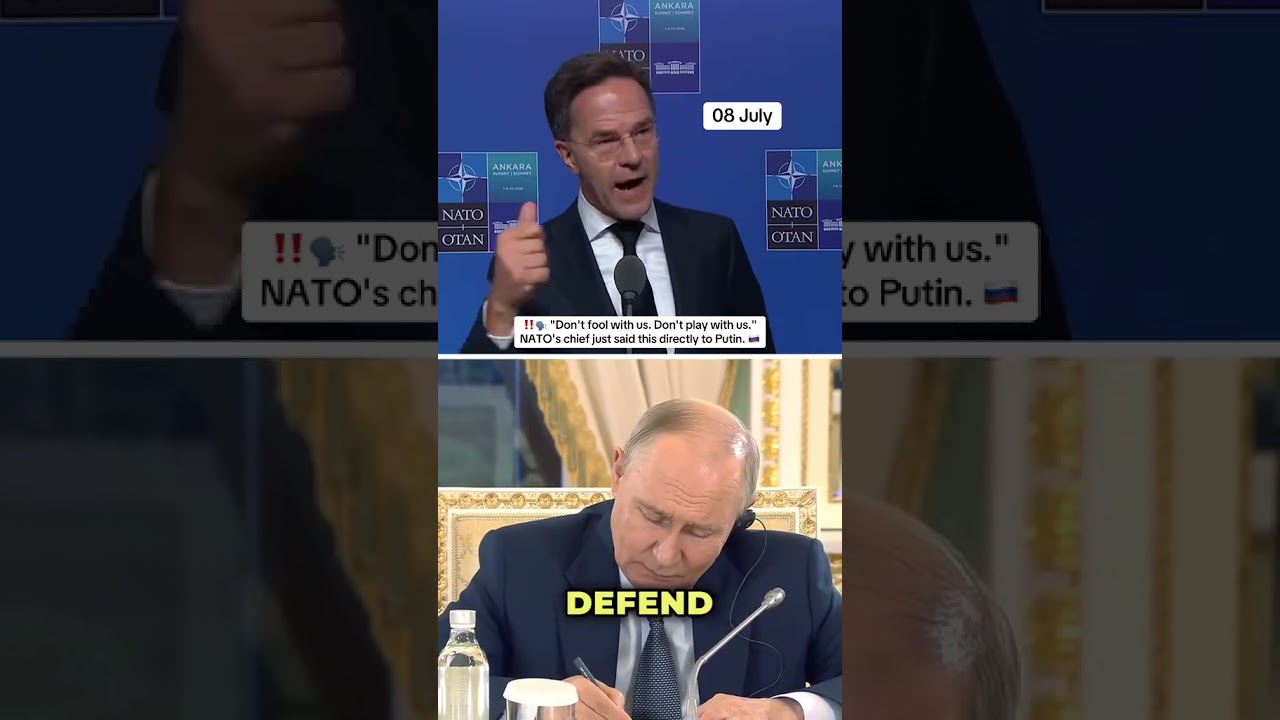 🗣🇺🇸 🇷🇺 🇪🇺A reporter asked Rutte one question: What's your message to Putin? #shorts