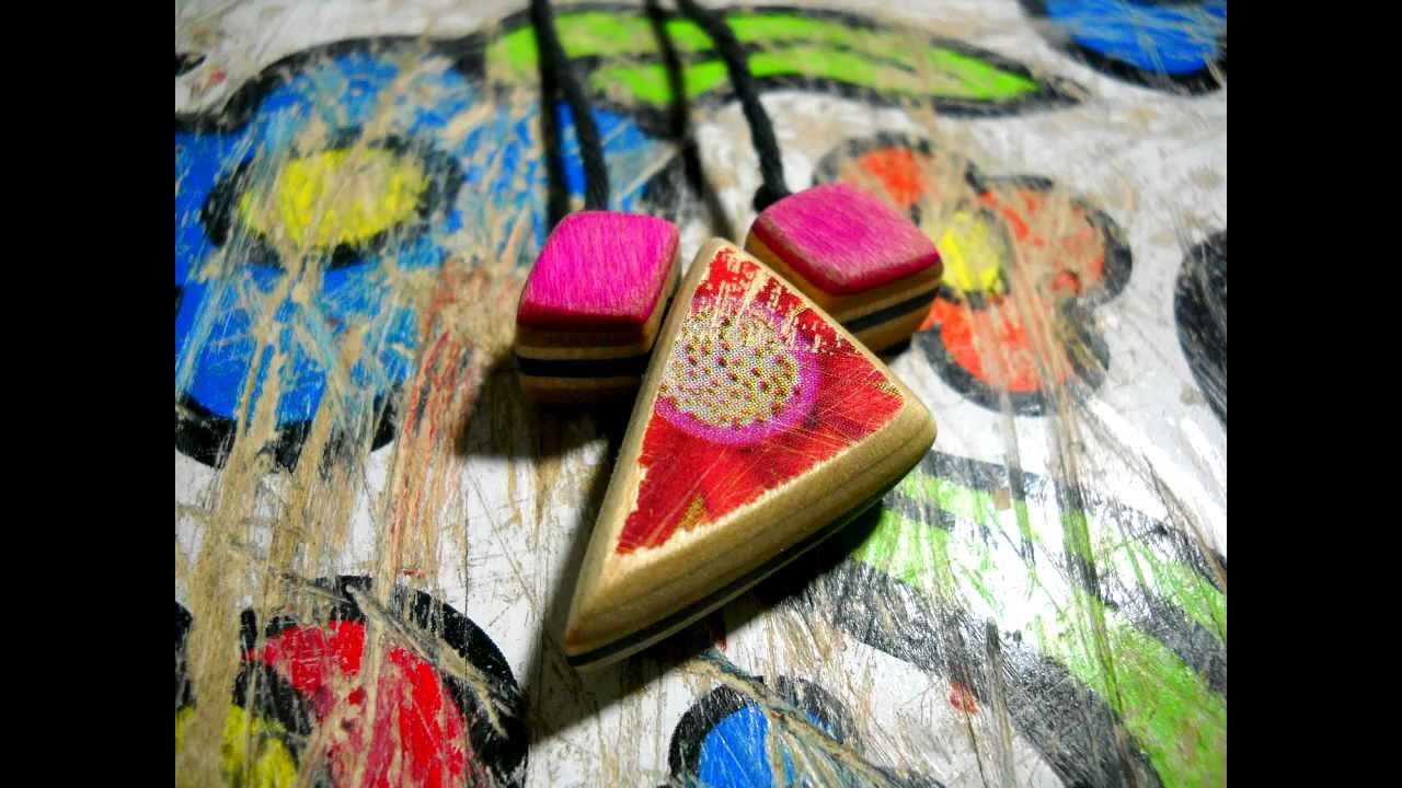 Recycling Broken Skateboard Decks into Art and Jewelry from skatebirdshop.com