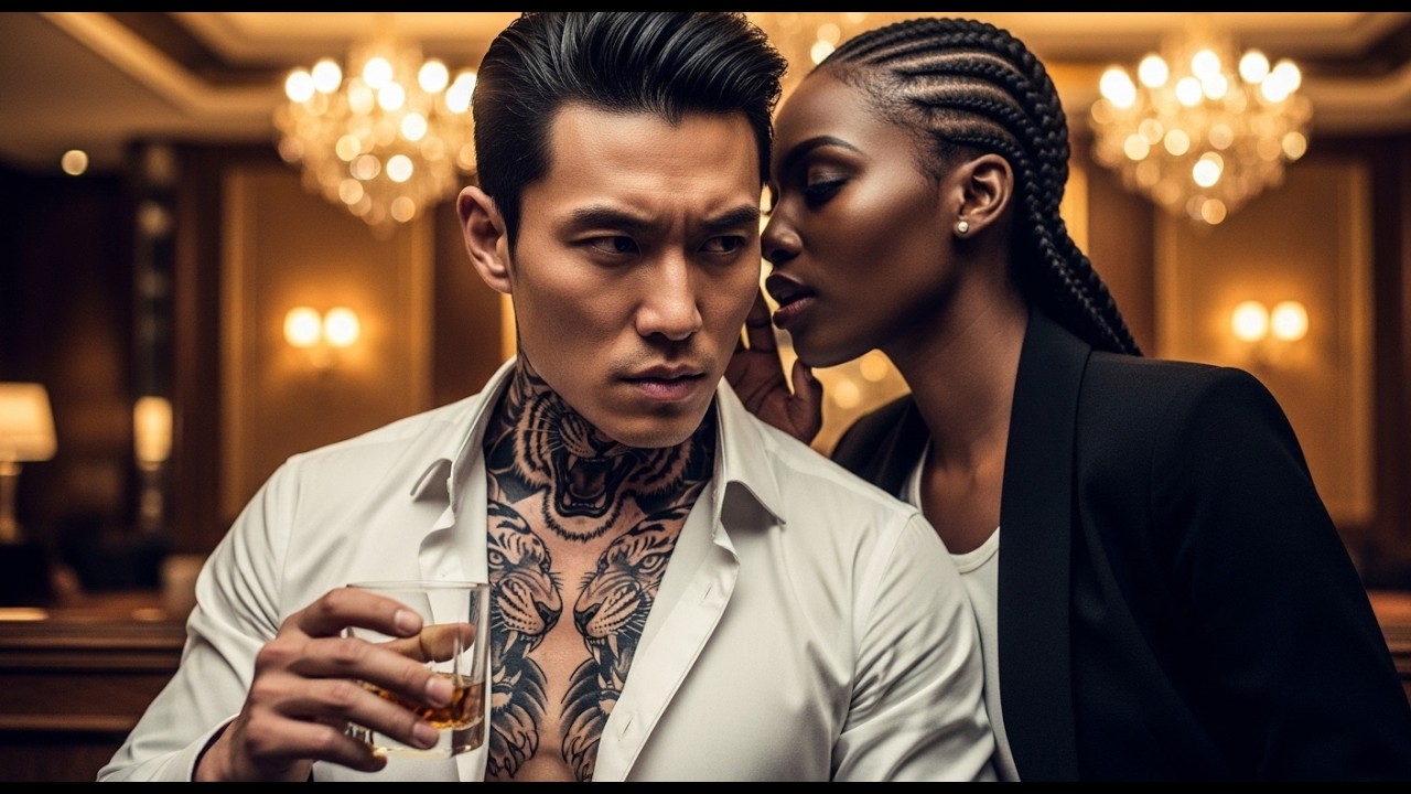 1360. Black waitress gives a note to the Korean mafia boss: 'Don't drink this. Leave!' He took her h