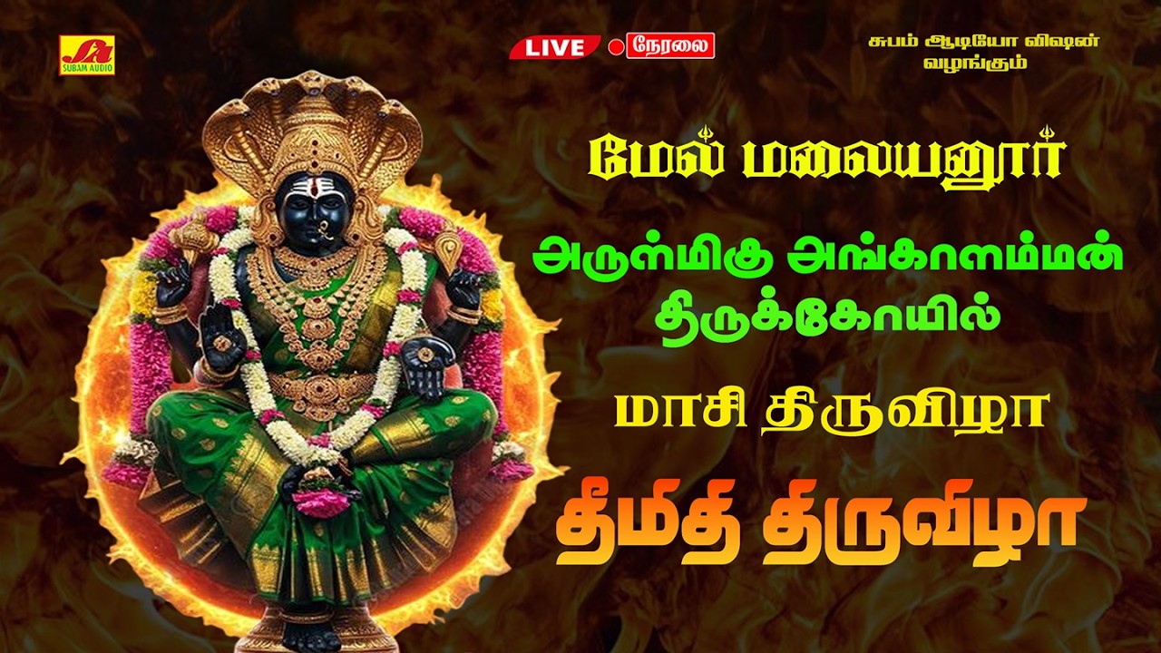 🔴🔴LIVE மேல்மலையனூர் அங்காளம்மன் கோவில் மாசி தீமிதி திருவிழா | MALAYANOOR FESTIVAL #themethivizhalive